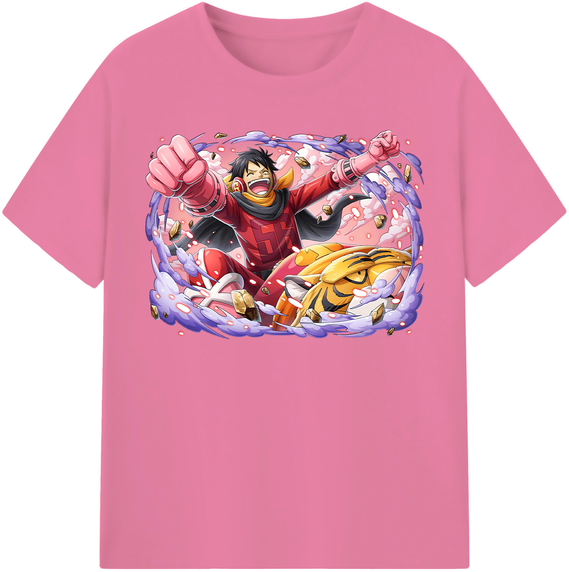 ワンピース モンキー・D・ルフィ ONE PIECE Monkey D. Luffy 綿100％半袖Tシャツ（フロントプリント）